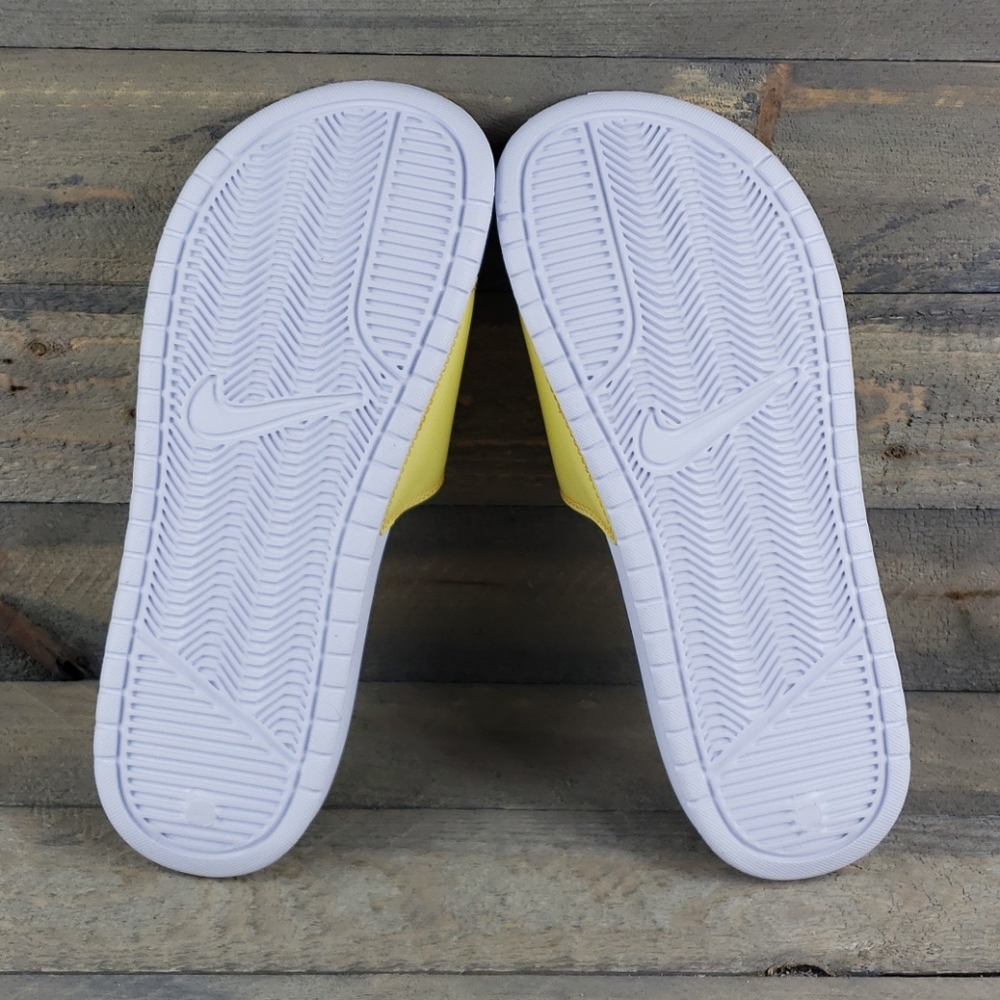 NEW Nike Benassi JDI Slides Sandals Yellow/White - Picture 6 of 8